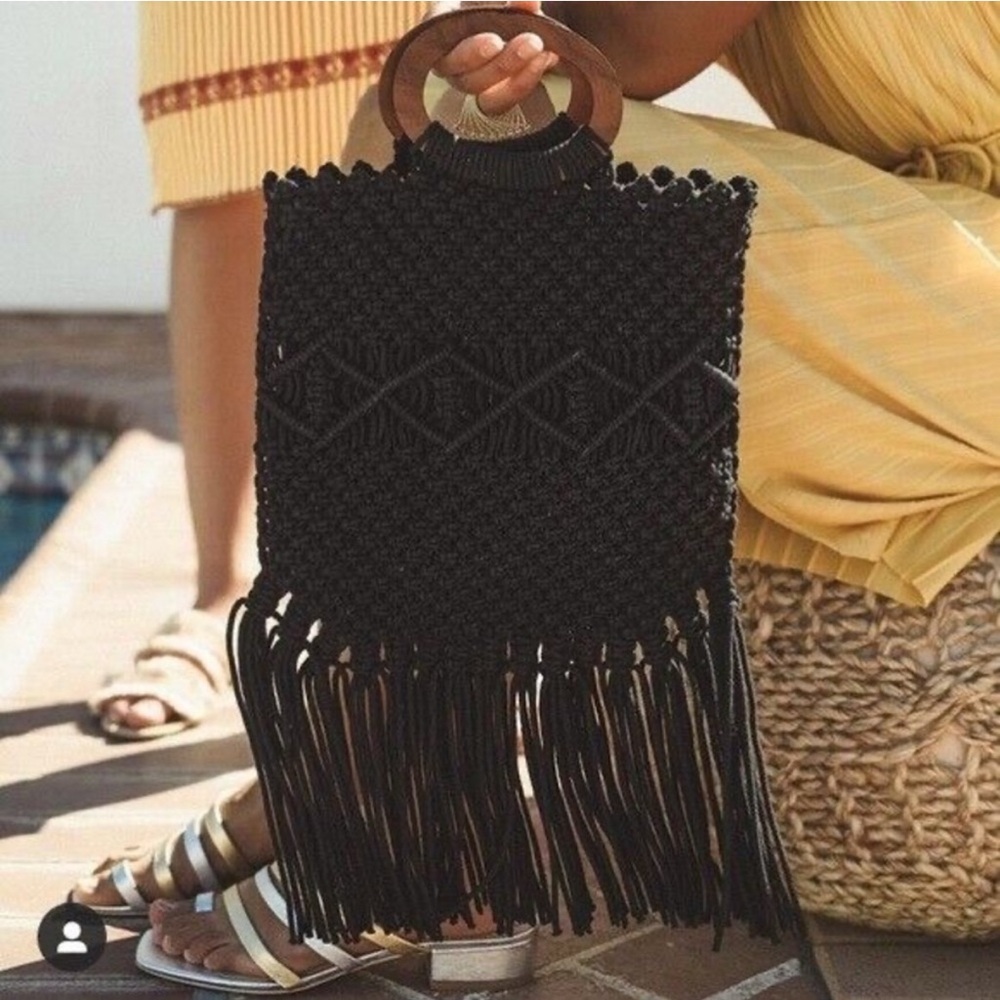 Danielle Nicole | Nwot - Black Macrame/Crochet Fr… - image 3